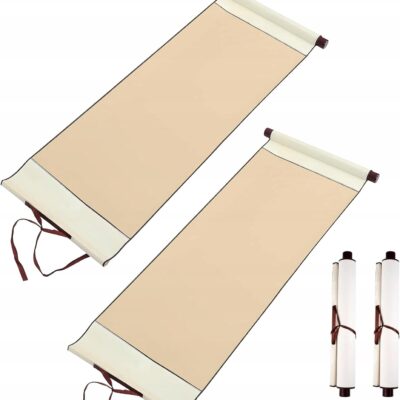 2x PAPIER RYŻOWY ZWÓJ PAPIER DO KALIGRAFII DIY 2 sztuki Beżowy