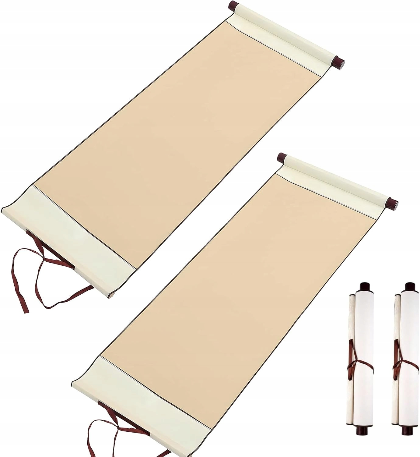 2x PAPIER RYŻOWY ZWÓJ PAPIER DO KALIGRAFII DIY 2 sztuki Beżowy
