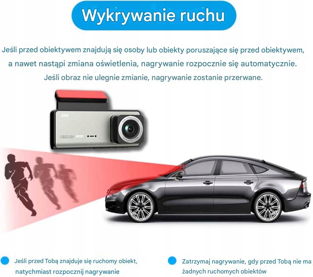 Kamera Samochodowa 3-Kanałowa Full HD Przód i tył Wi-Fi noktowizor - obrazek 4