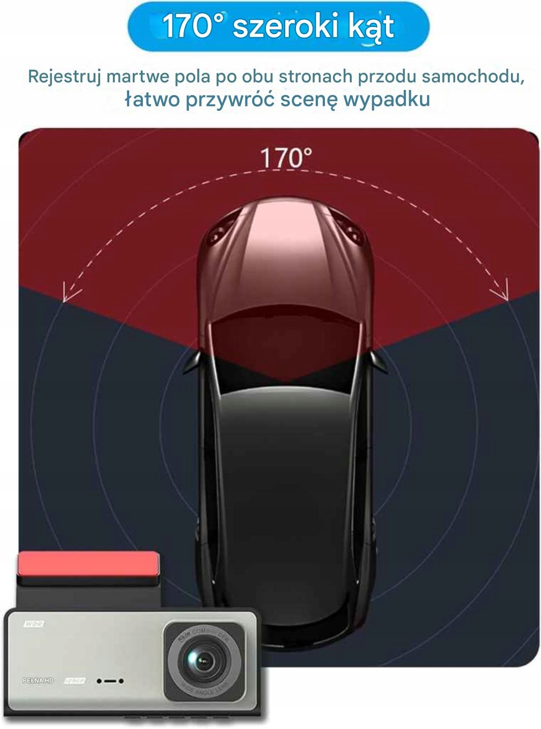 Kamera Samochodowa 3-Kanałowa Full HD Przód i tył Wi-Fi noktowizor - obrazek 6