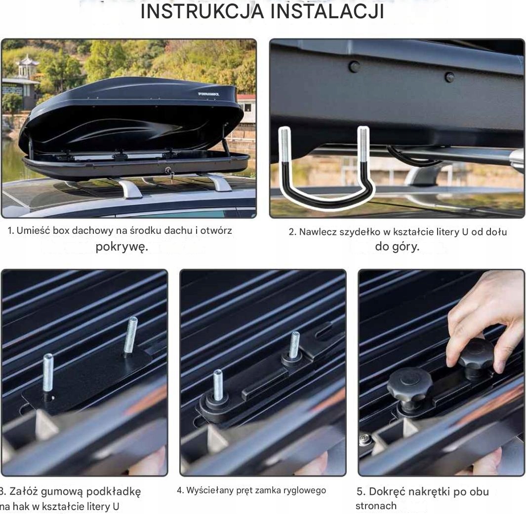 Zestaw Do Montażu Boxa Dachowego, Uchwyt Do Bagażnika Dachowego - obrazek 4