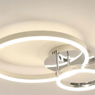 ŻYRANDOL Srebrny LED PLAFON SUFITOWY RING NOWOCZESNY do 42W 4500K