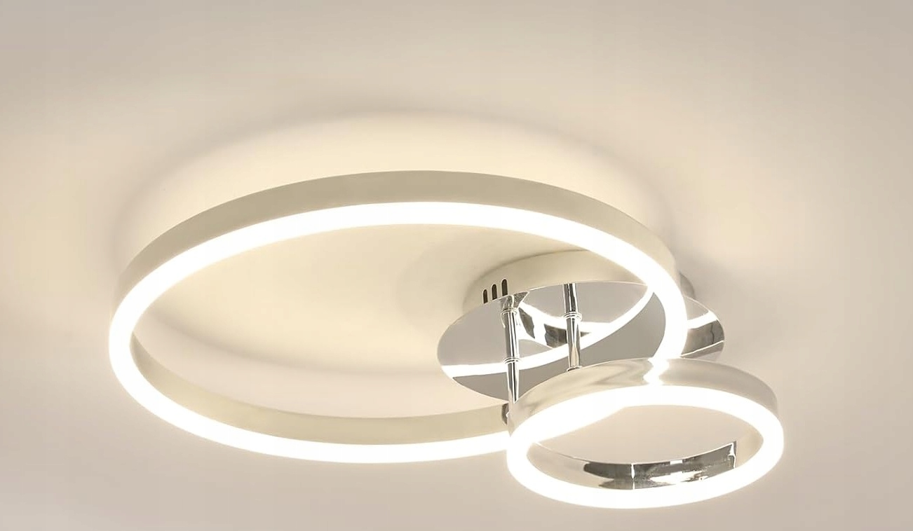 ŻYRANDOL Srebrny LED PLAFON SUFITOWY RING NOWOCZESNY do 42W 4500K