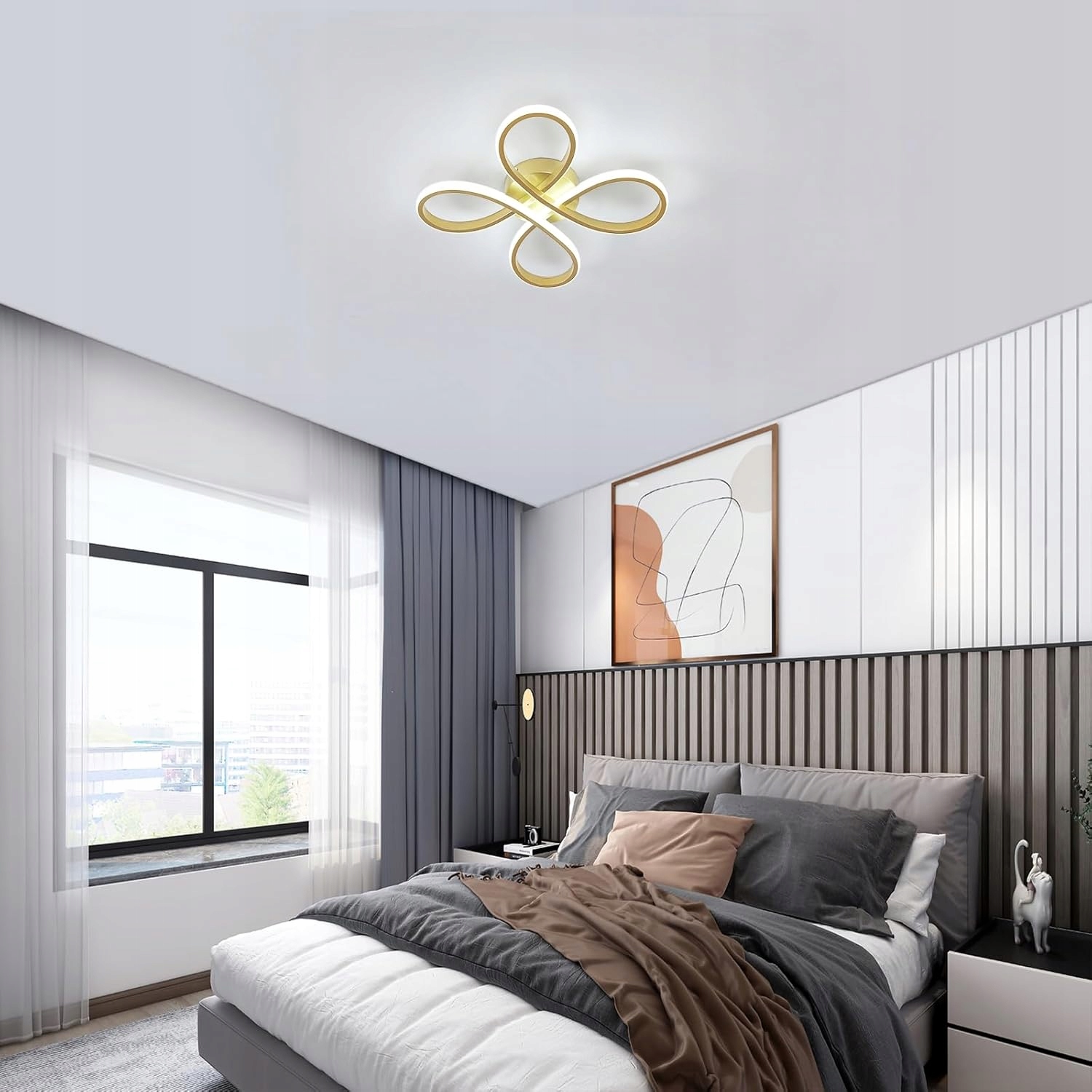 Plafon złoty Comely nowoczesna LED 30W 3400LM 30cm Złoty 6500k Koniczyna - obrazek 6
