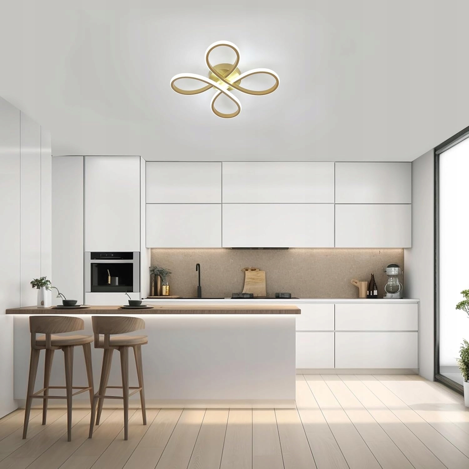 Plafon złoty Comely nowoczesna LED 30W 3400LM 30cm Złoty 6500k Koniczyna - obrazek 7