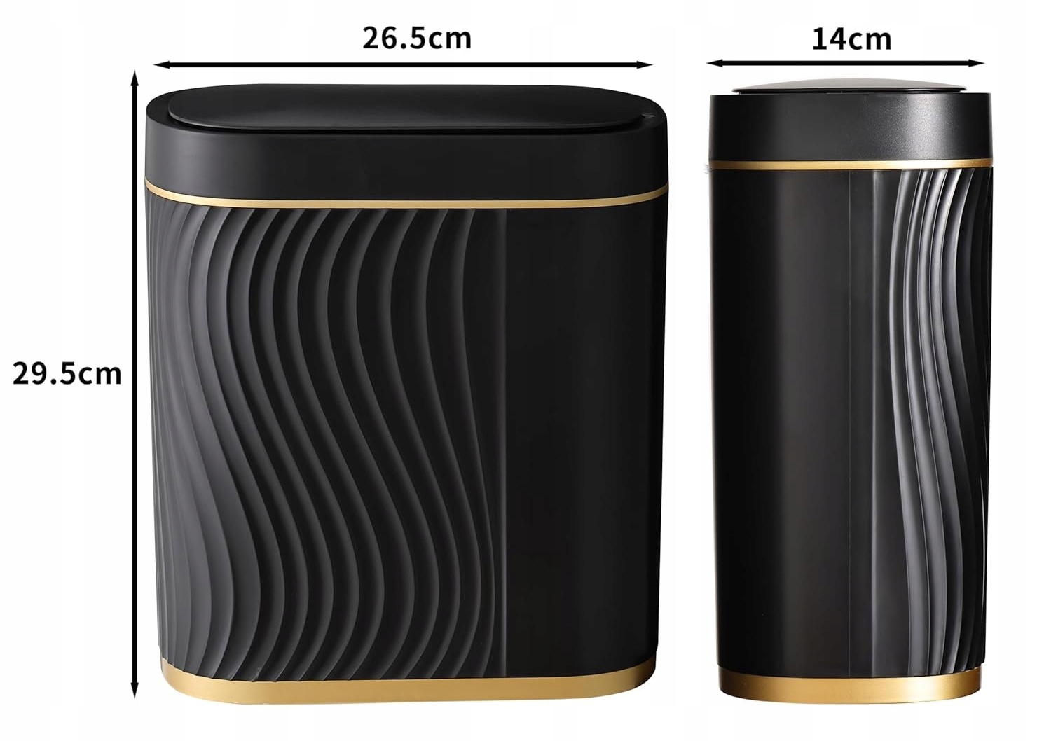 AUTOMATYCZNY KOSZ 8L Z CZUJNIKIEM RUCHU Do łazienki kuchni czarny elegancki - obrazek 2