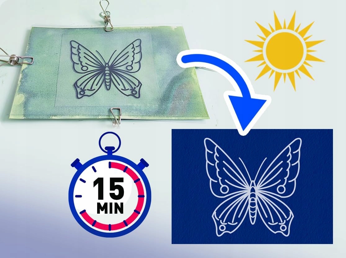 Cyjanotypia Papier Światłoczuły Słoneczny DIY Dzień Dziecka - obrazek 5
