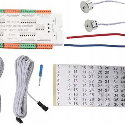 Sterownik Schodowy 32 kanały 12-24V DC 500W 2x Czujka ruchu Kontroler Safe
