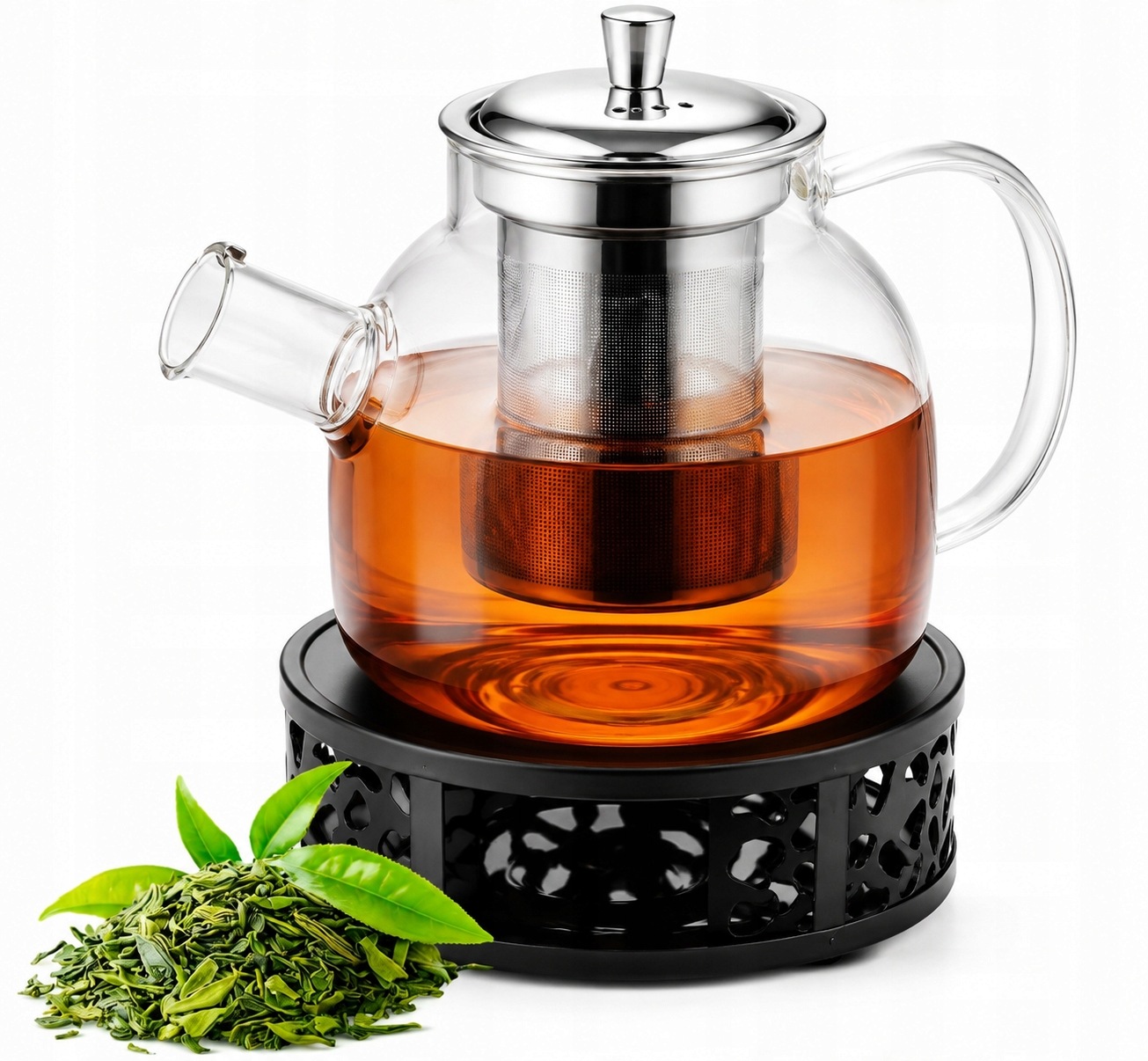 Zaparzacz do herbaty z podgrzewaczem Dzbanek DUŻY 1,5l 1500 ml