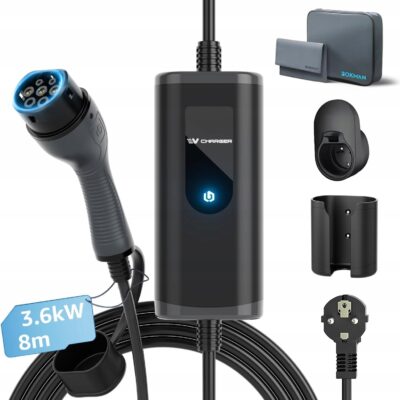 Ładowarka do Aut Elektrycznych EV Typ 2 16A 3.6kW z Gniazdka 230V Zestaw5m