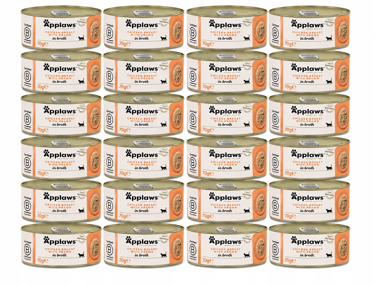 24x Applaws puszka dla kota filet z KURCZAKA i KREWETKI w bulionie 70g