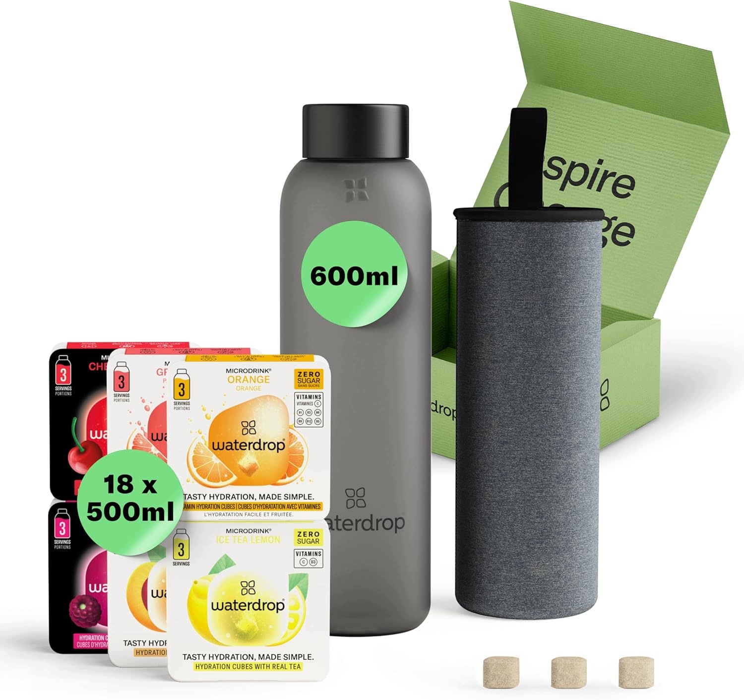 BUTELKA SZKLANA BIDON WATERDROP 6 x Waterdrop Microdrink start