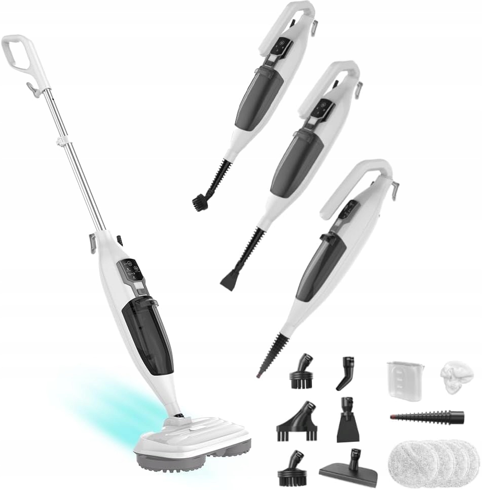 Mop parowy 2 w 1 z myjką ręczną 13 funkcji 550ml nagrzewanie w 30 sekund