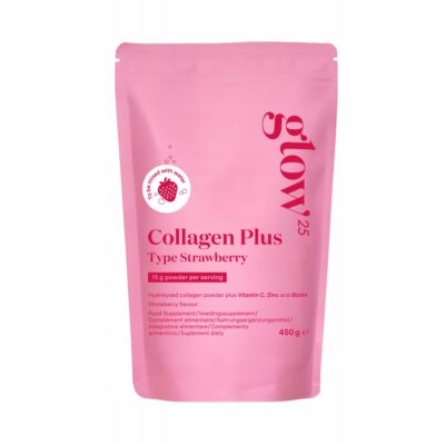 Kolagen Plus Glow25 450g Truskawka – Witamina C, Cynk, Biotyna