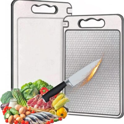 2x DESKA DO KROJENIA STAL NIERDZEWNA 304 DWUSTRONNA DO ROZMRAŻANIA BPA Free