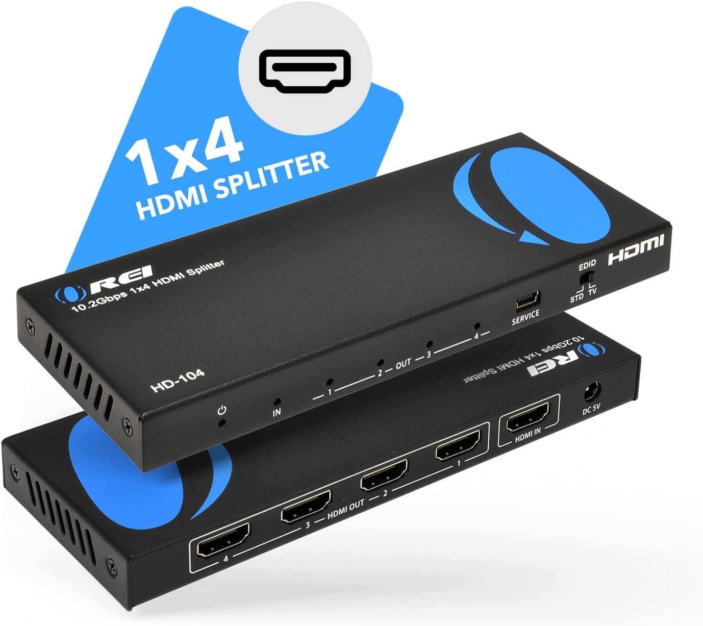 Rozdzielacz HDMI 1x4 4K Splitter HDMI 1 Wejście / 4 Wyjścia Full HD 3D HDCP - obrazek 3