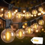 GIRLANDA ŚWIETLNA OGRODOWA 15m 50LED Lampki Ogrodowe Zewnętrzna Prąd IP44
