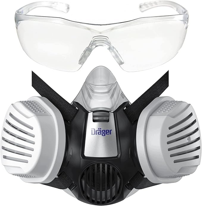 Półmaska Dräger X-plore 3300 filtrem cząstek stałych P3 okulary X-pect8320