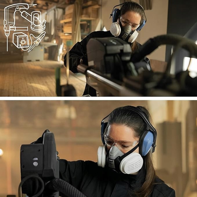 Półmaska Dräger X-plore 3300 filtrem cząstek stałych P3 okulary X-pect8320 - obrazek 6