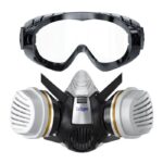 MASKA LAKIERNICZA DO PRACY Z CHEMIKALIAMI Dräger A2P3 R D GOGLE OKULARY