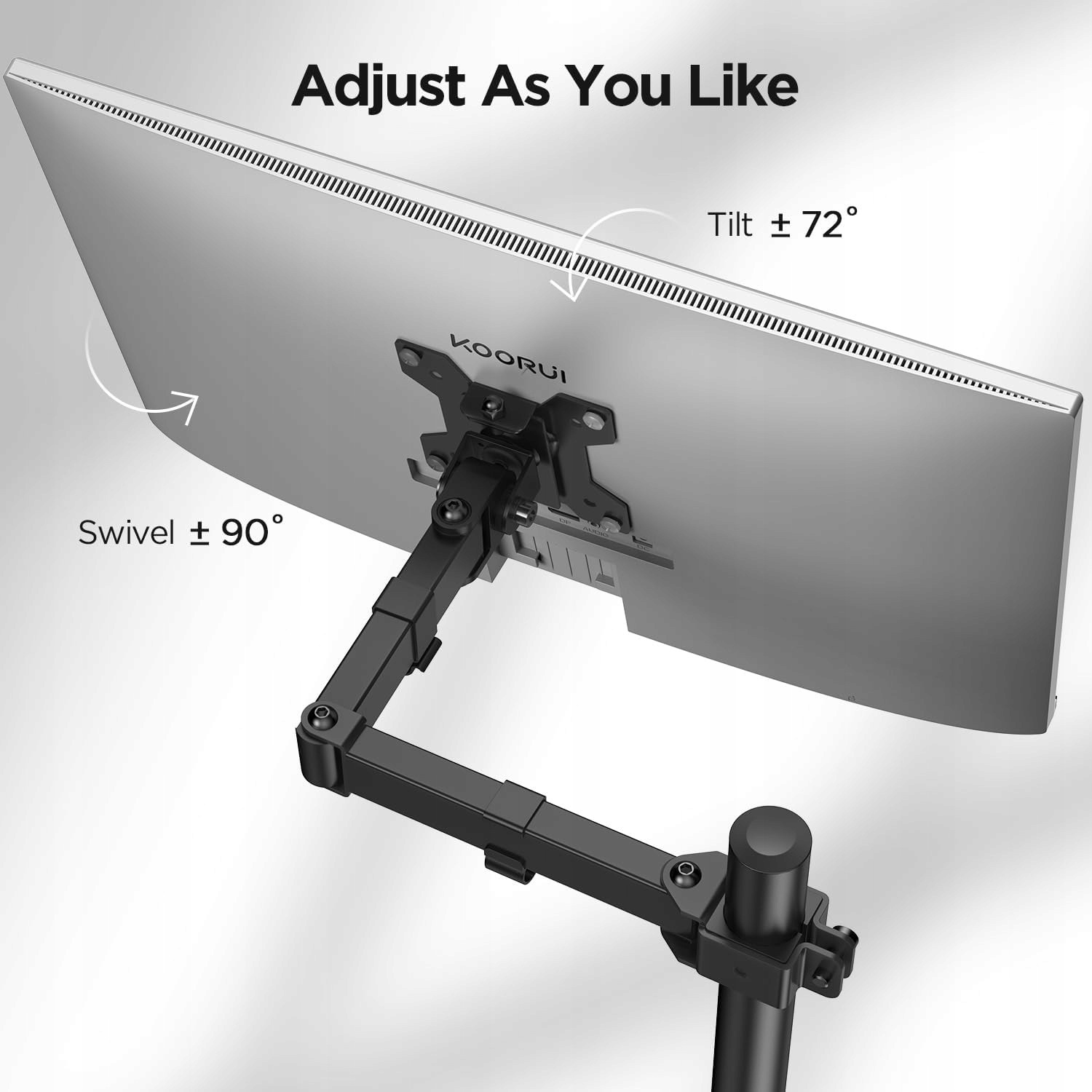 UCHWYT NA MONITOR DO BIURKA Z REGULACJĄ KOORUI KR10G 13-27" VESA do 10kg - obrazek 7