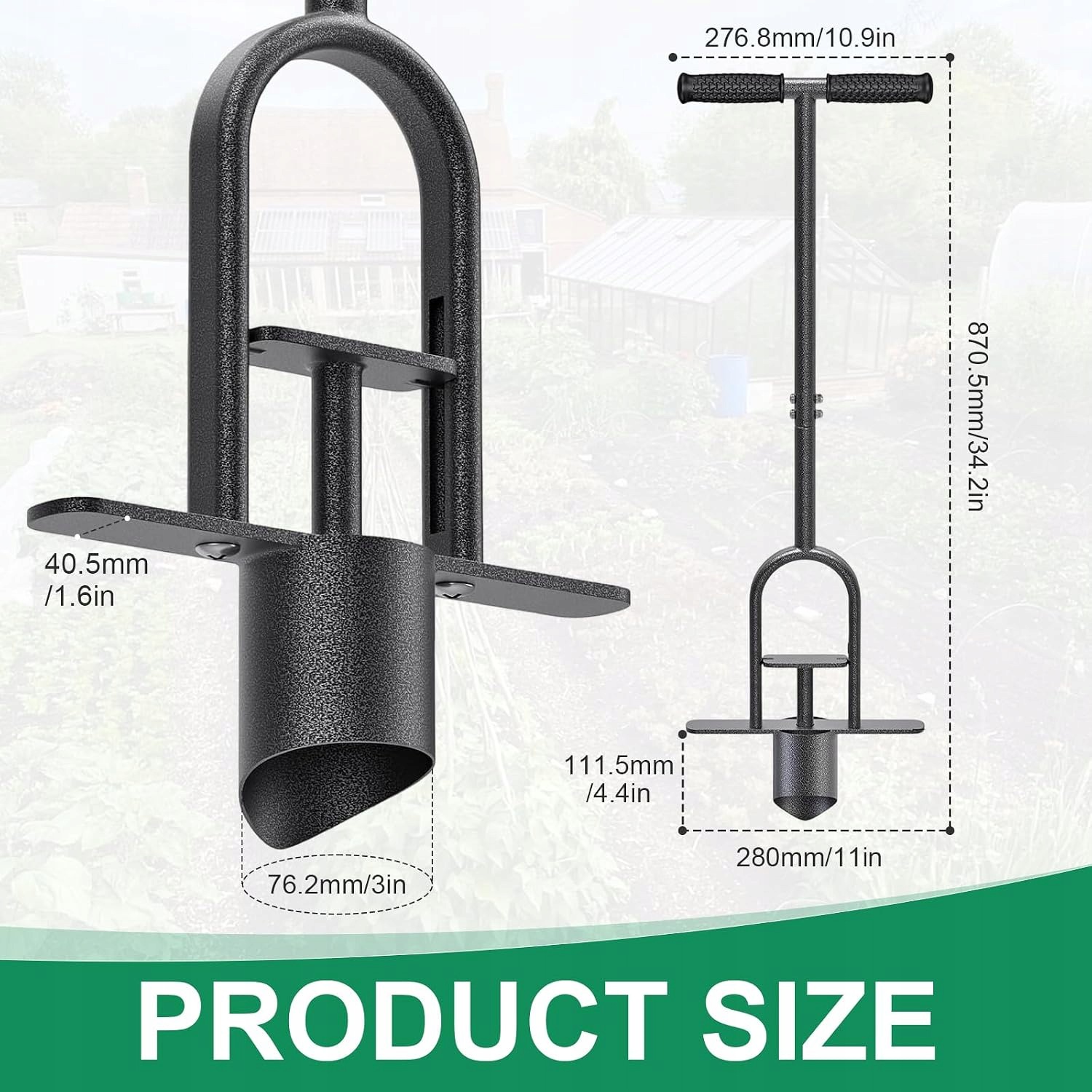 SADZARKA DO CEBULEK Z DŁUGIM TRZONKIEM RĘCZNA NOŻNA do sadzenia 87cm/11,5cm - obrazek 3