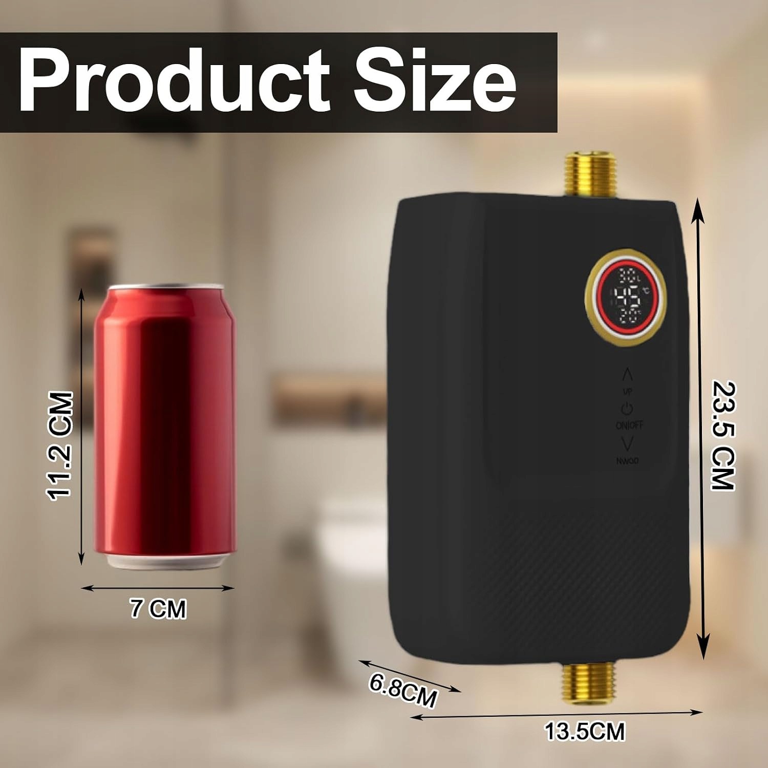 Podgrzewacz wody przepływowy bez zbiornika 5500W 220V pod zlew LCD + PILOT - obrazek 5
