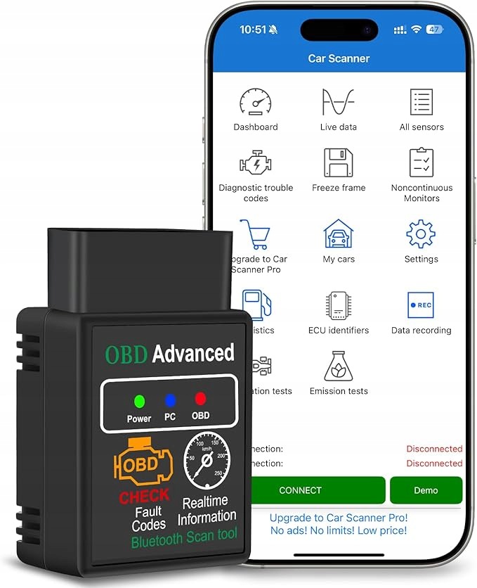 INTERFEJS DIAGNOSTYCZNY SAMOCHODU ELM327 OBD2 Bluetooth