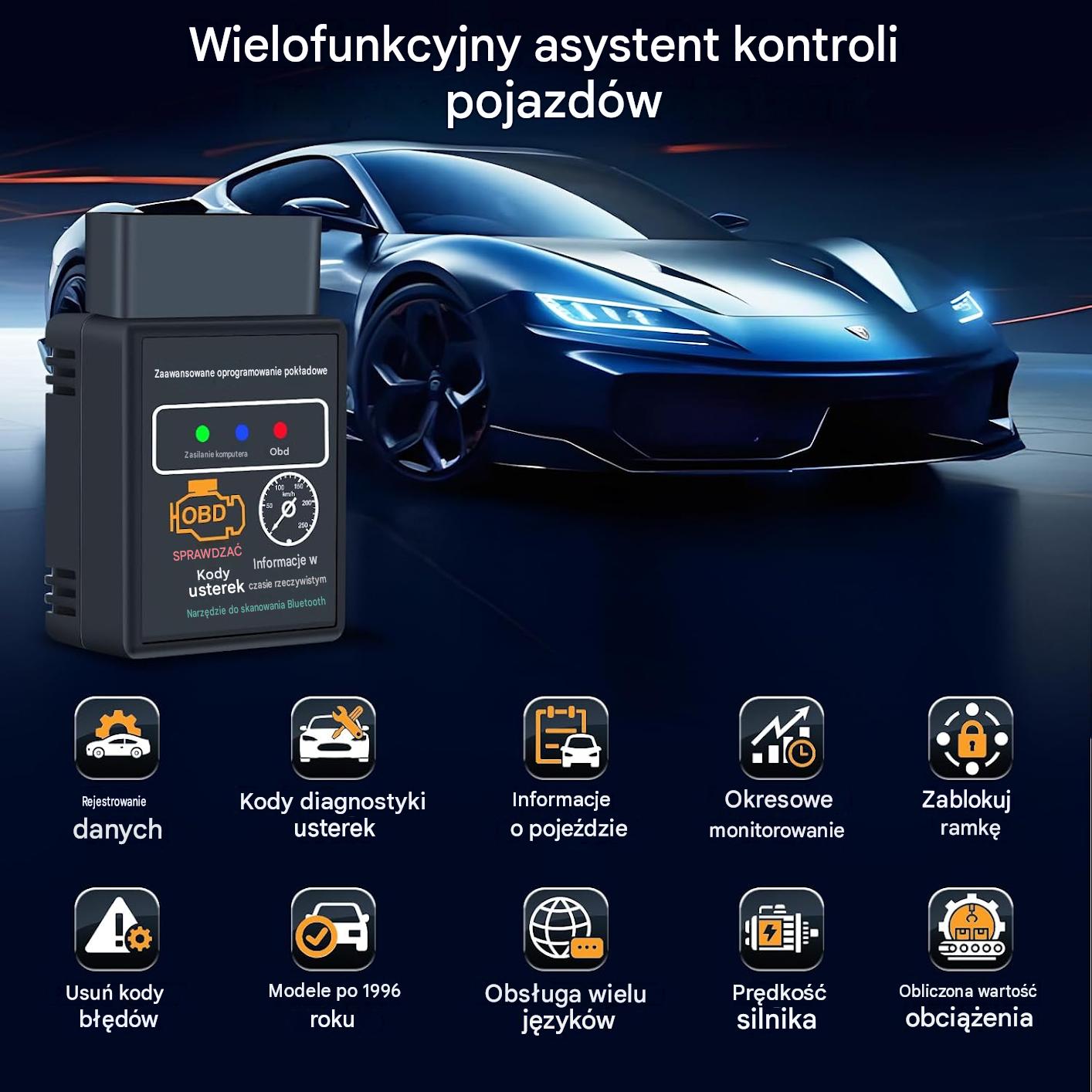 INTERFEJS DIAGNOSTYCZNY SAMOCHODU ELM327 OBD2 Bluetooth - obrazek 3