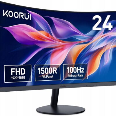 Monitor LED Koorui 24N5CA 23,6" Curved zakrzywiony 1920x1080px IPS/PLS FHD