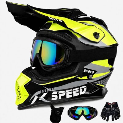 Kask motocyklowy cross/enduro Generic ECE 22.06 gogle rękawice maska XS/S