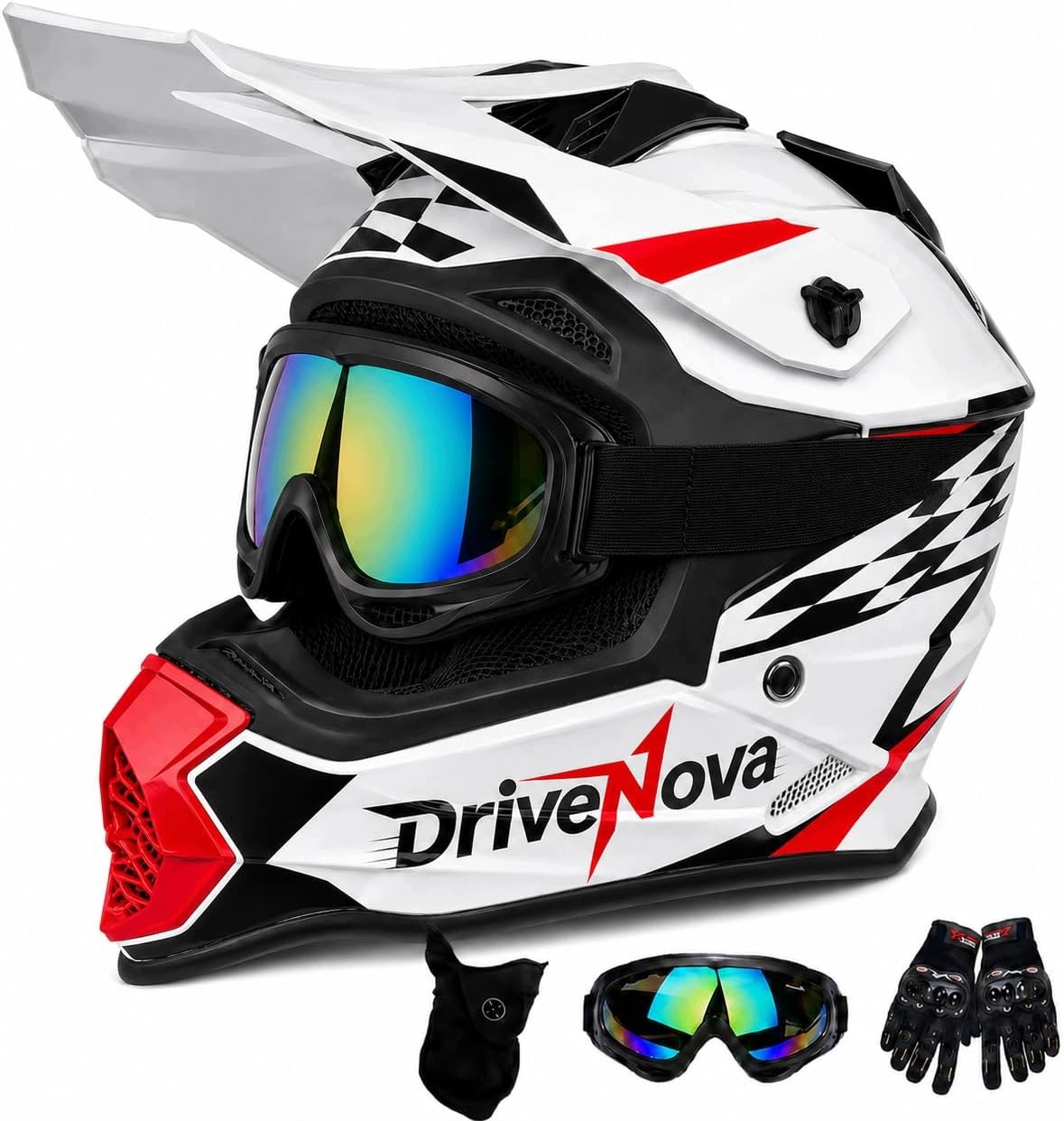 Kask motocyklowy cross/enduro Generic ECE 22.06 gogle rękawice maska XS/S