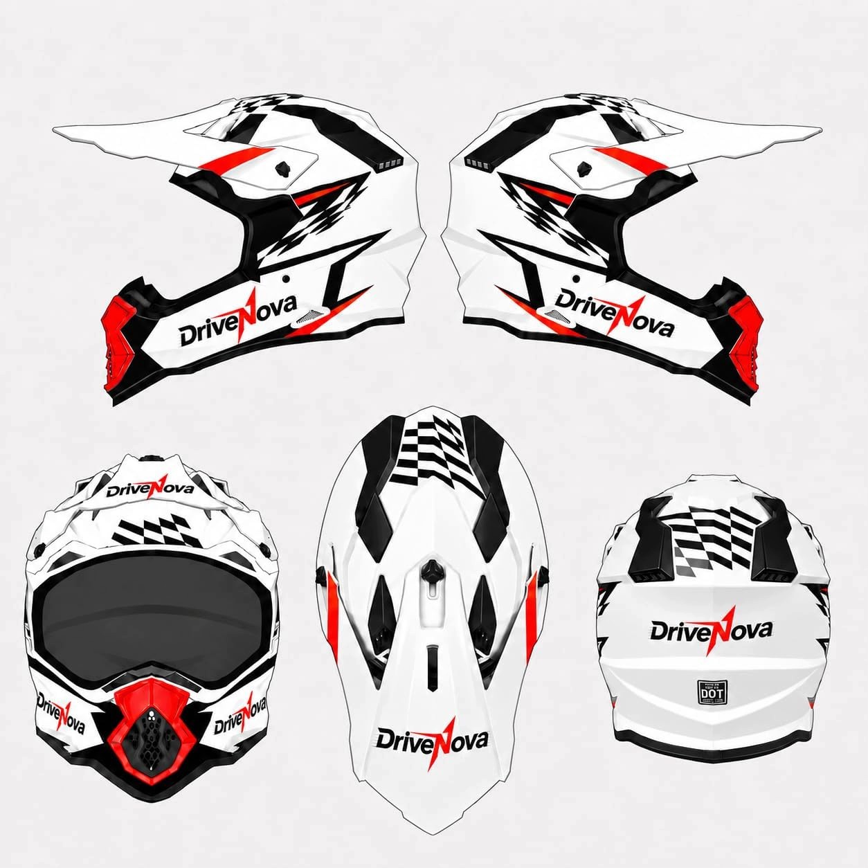 Kask motocyklowy cross/enduro Generic ECE 22.06 gogle rękawice maska XS/S - obrazek 2