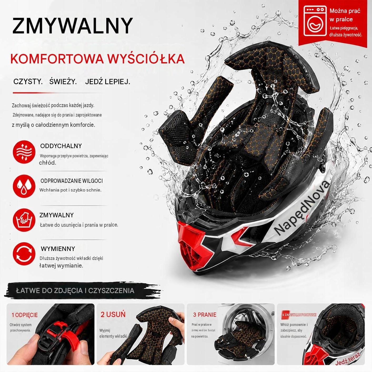 Kask motocyklowy cross/enduro Generic ECE 22.06 gogle rękawice maska XS/S - obrazek 3
