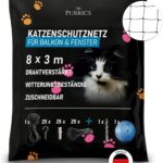 SIATKA DLA KOTA ZABEZPIECZENIE NA BALKON 8x3m DRUCIK PREMIUM BEZ WIERCENIA