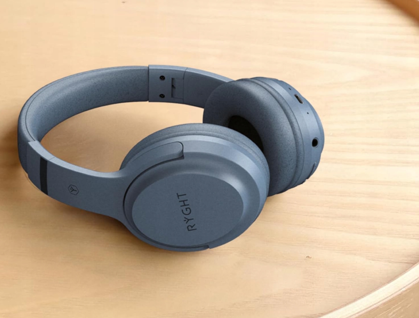 SŁUCHAWKI NAUSZNE BEZPRZEWODOWE RYGHT NIEBIESKIE LEKKIE SKŁADANE BLUETOOTH - obrazek 2