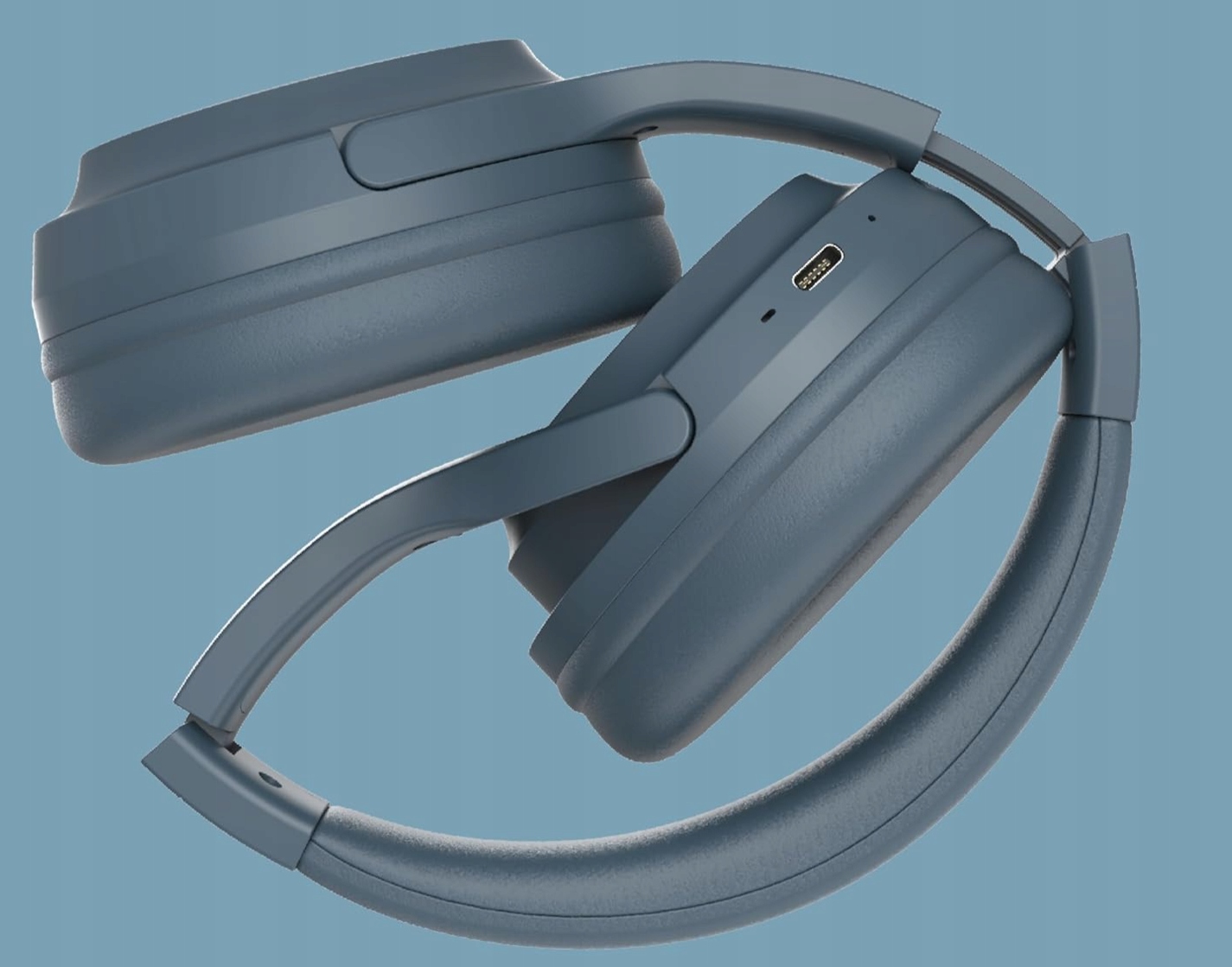 SŁUCHAWKI NAUSZNE BEZPRZEWODOWE RYGHT NIEBIESKIE LEKKIE SKŁADANE BLUETOOTH - obrazek 4