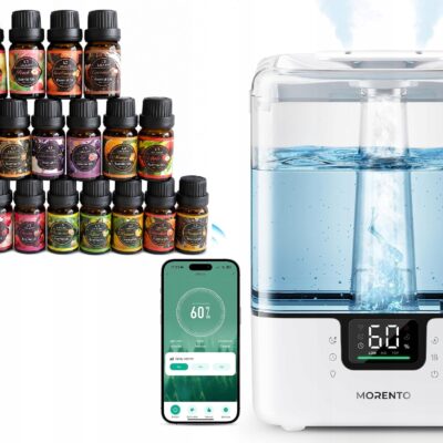 NAWILŻACZ POWIETRZA MORENTO + OLEJKI MR6W DUŻY 6l WiFi Tuya RGB 350ml/h