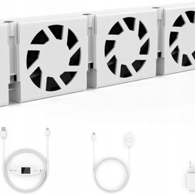 Wentylator grzejnikowy Termowentylator Termostat biały