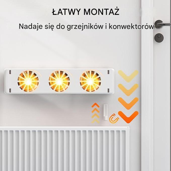 Wentylator grzejnikowy Termowentylator Termostat biały - obrazek 3