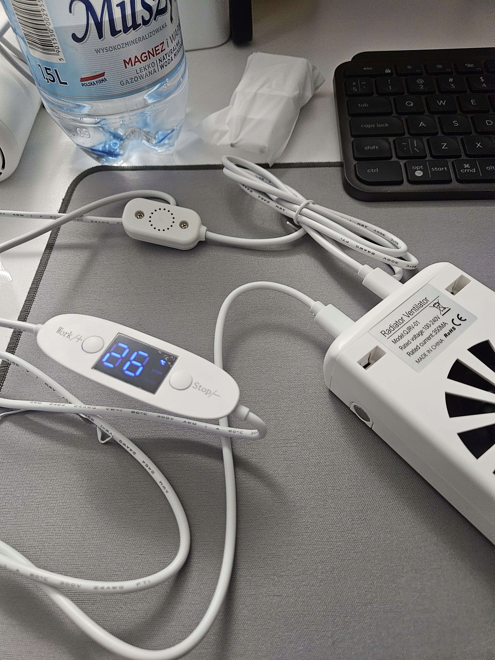 Wentylator grzejnikowy Termowentylator Termostat biały - obrazek 7