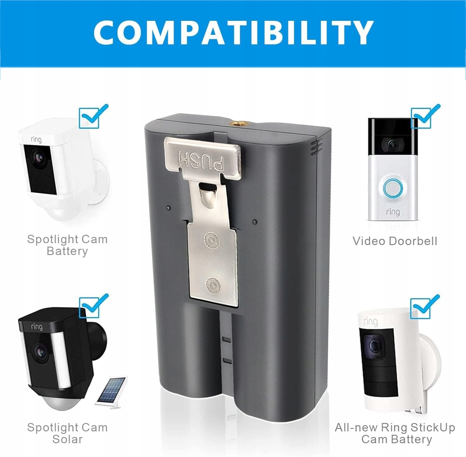 BATERIA ZAPASOWA KOMPATYBILNY Z RING DOORBELL 2/3/4, 6040MAH AKUMULATOR - obrazek 11