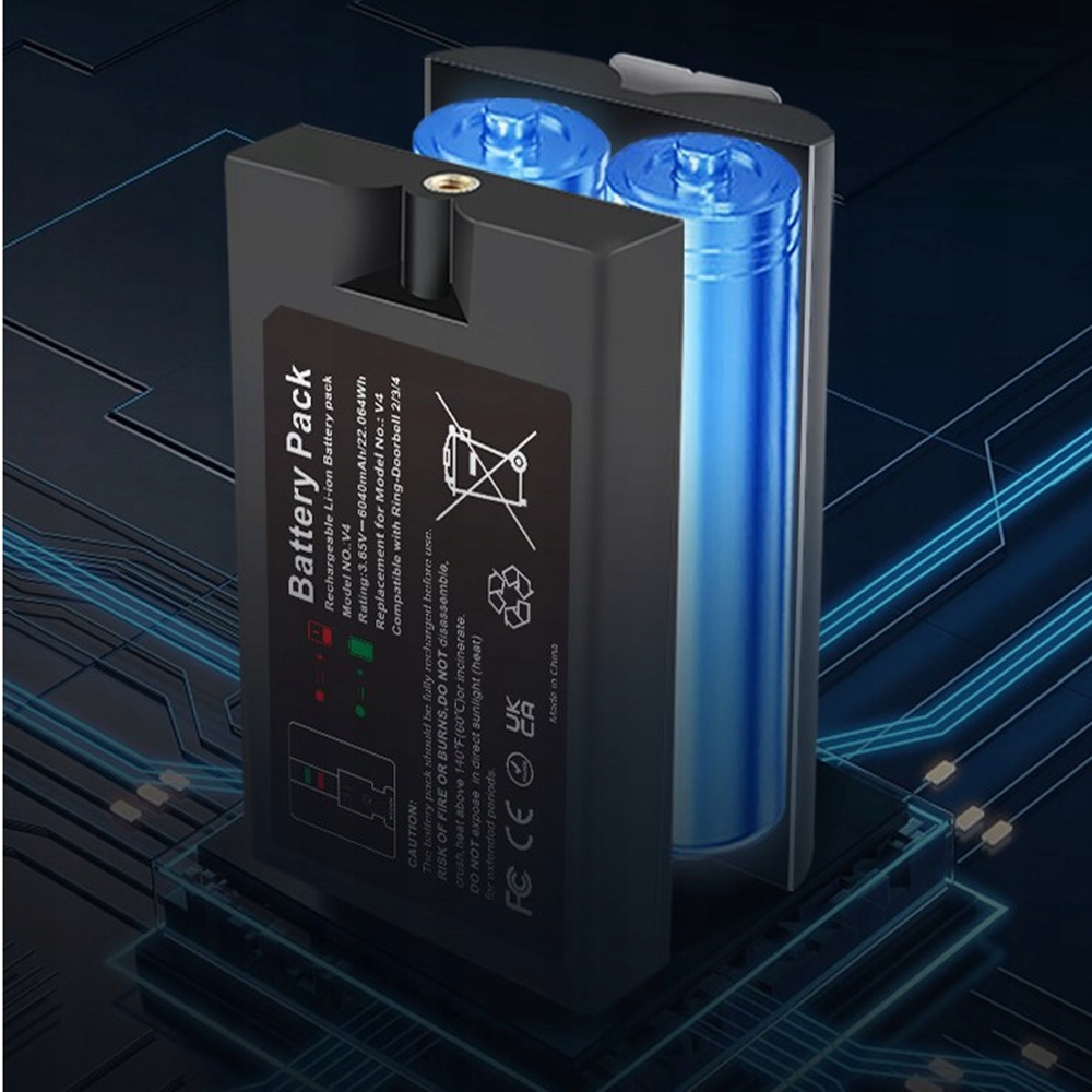 BATERIA ZAPASOWA KOMPATYBILNY Z RING DOORBELL 2/3/4, 6040MAH AKUMULATOR - obrazek 7