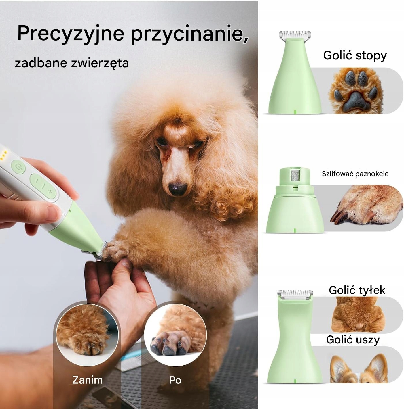 MASZYNKA + TRYMER FUZZYFIX DO STRZYŻENIA ZWIERZĄT PSA KOTA BEZPRZEWODOWA - obrazek 2