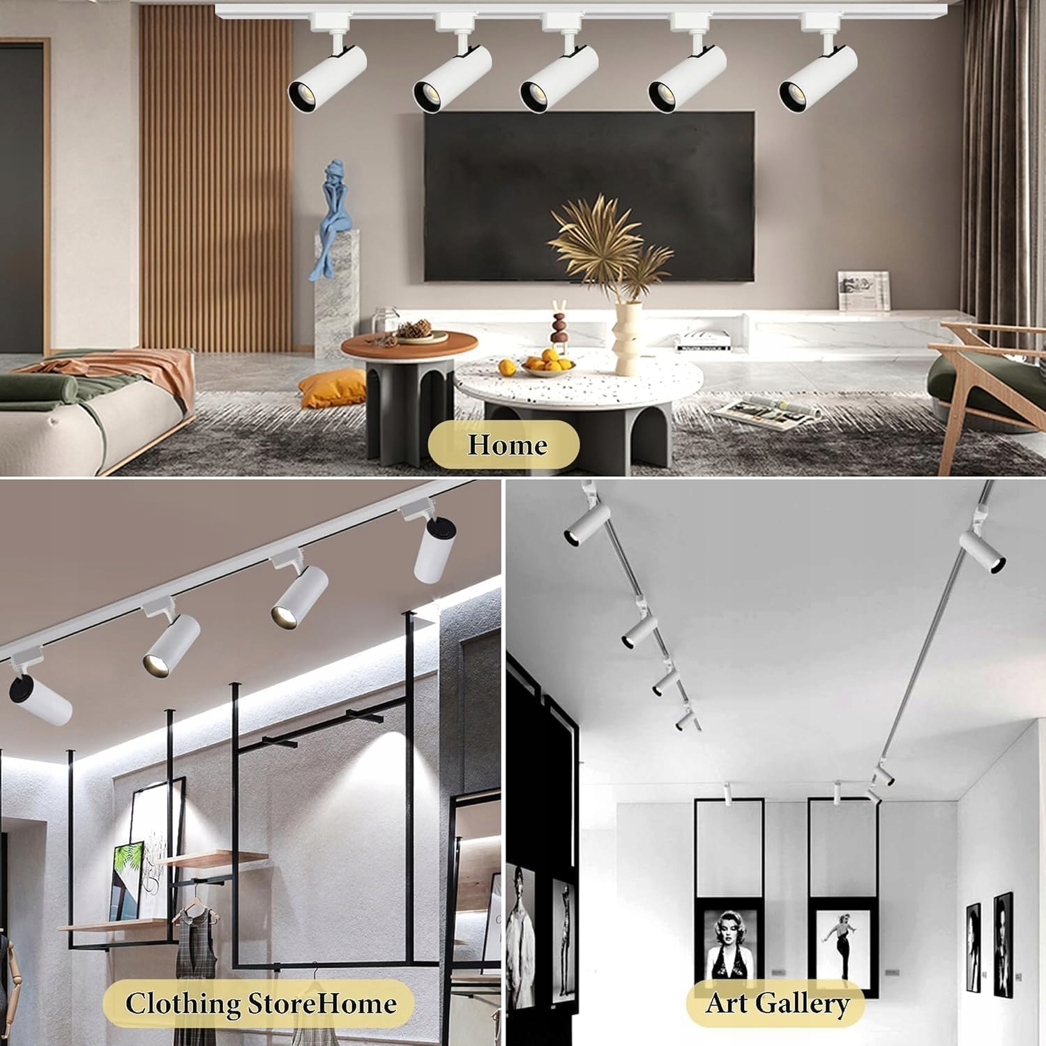Zestaw Szynoprzewód Szyna 2m + 6x Lampa LED typu H Oświetlenie szynowe - obrazek 2