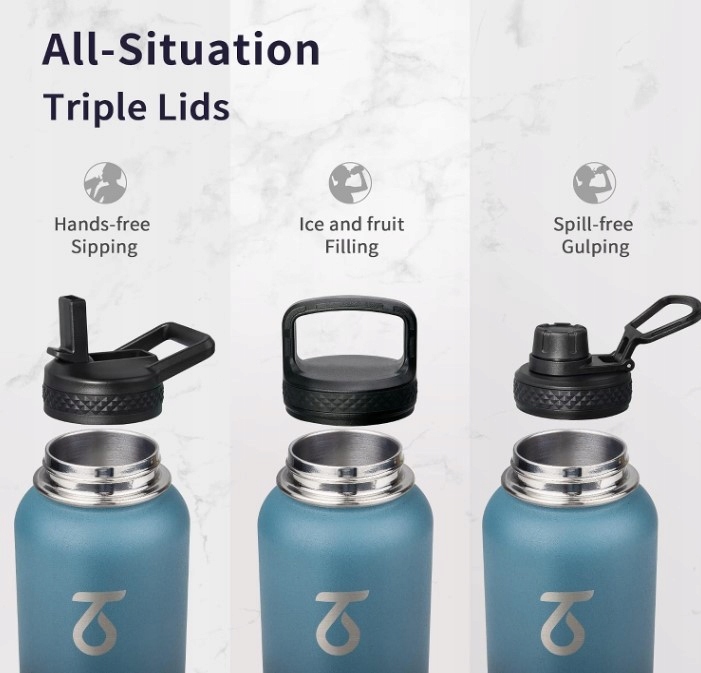 BUTELKA SPORTOWA KUBEK TERMOS TREBO IZOLACJA PRÓŻNIA SURVIVAL PARACORD900ml - obrazek 4