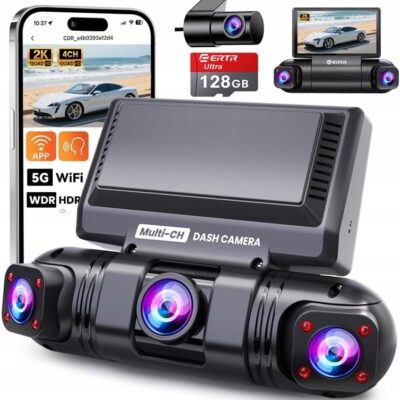 Kamera samochodowa 360° 4-kanałowa 2K + 1080P 3 Wi-Fi aplikacja G-Sensor PL