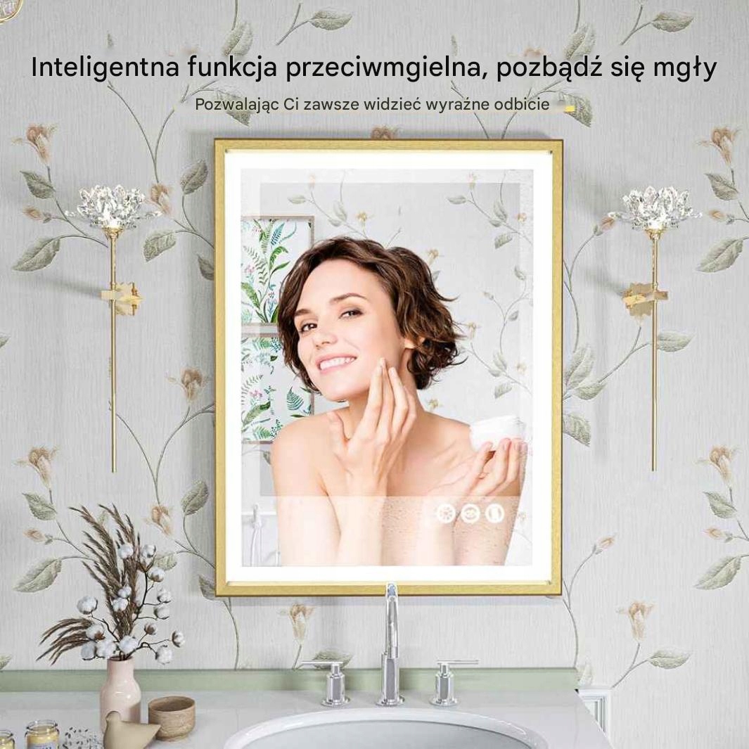 LUSTRO ŁAZIENKOWE LED 100 x 60 PODŚWIETLANE ANTI FOG DOTYKOWE 3 BARWY - obrazek 6