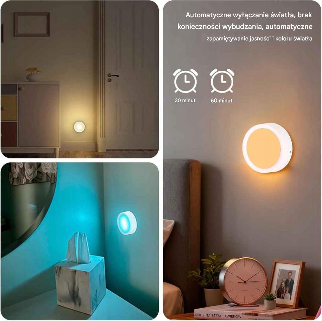 Lampka Bezprzewodowa do szafy Lampa LED Akumulatorowa x3 USB RGB - obrazek 3