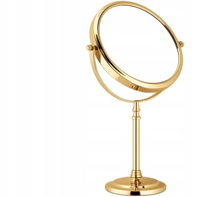Złote lusterko kosmetyczne stojące 10X eleganckie lusterko do makijażu